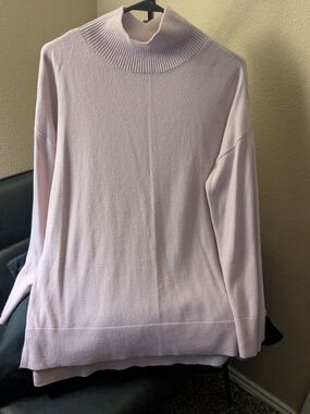 LOFT Light Pink Funnel Neck Sweater Size Small